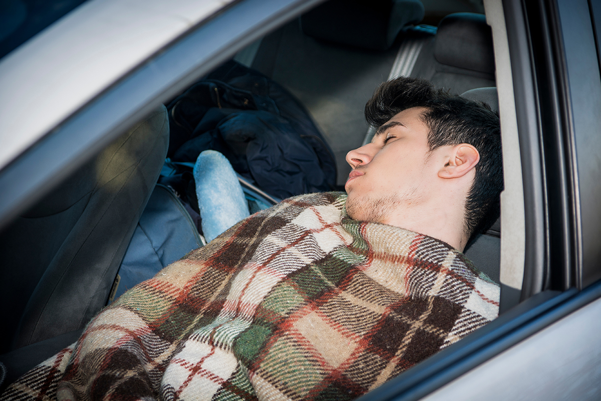 Man Drunk in Parked Car