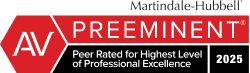 AV Preeminent - Peer Rated for Highest Level of Professional Excellence